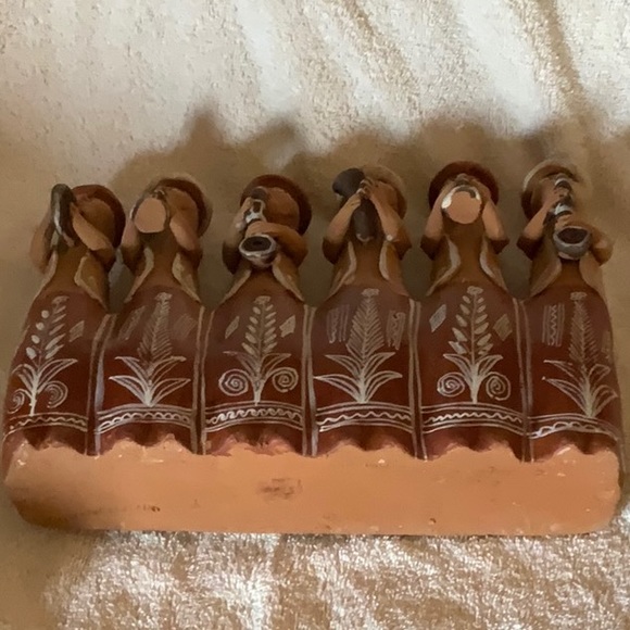 Vintage Peruvian folk art  terra-cotta Clay band of musicians figurine - Picture 6 of 8